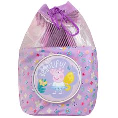 a purple bag with pep the pig on it