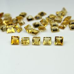 4x4mm Natural Yellow Citrine Gemstone Lot-Citrine Gemstone-Citrine Square Cut-Calibrated Citrine-November Birthstone-November Birthstone Material Gem Type: Natural Citrine Dimensions Available - 4x4 mm Shape: Square Cut Gem Color: Yellow Product: Natural Yellow Citrine Origin. India Quality. AAA High Quality Custom Order-: I Gladly Accept Custom Order In Many Types Of Stones Different Shapes & Quality In Lower To Higher And Higher To Lower Prices. 100% Genuine & Natural. *Measurements An Yellow Citrine, Citrine Stone, Natural Citrine, November Birthstone, Citrine Gemstone, Amethyst Purple, Square Cut, Cut Loose, Natural Opal