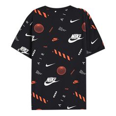 Nike Drip Shirt Design, Sporty Black Tops With All-over Print, Black Sporty Printed T-shirt, Black Printed Sporty Top, Modern Black Printed Tops, Nike Tshirts, Patches Ideas, Nike Street, Nike T Shirts