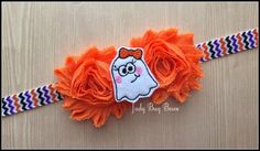 Ghost Headband Ghost Bow  Halloween Hair Bow by JadyBugBows Ghost Headband, Ghost