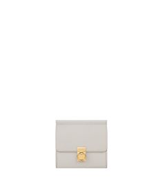 Polène | Wallet Numéro Sept - Chalk - Textured Leather Note Pouch, Elegant Wallet, High Quality Leather, Money Clip, Calf Leather, Chalk, Zip Pockets, Wallet, Leather