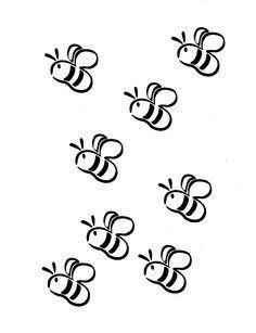 black and white drawing of bees flying in the air