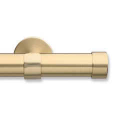 a brass door handle on a white background