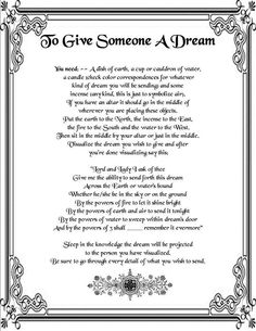 Dream Rituals, Fear Spell, Dream Spell, Good Luck Spells, Luck Spells