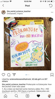 an image of a poster with writing on it and the words prokaryoe pro - no nucleus