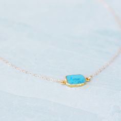 Mother's day gift! This is a beautiful gold vermeil bezel set turquoise slice necklace. The color is strikingly gorgeous! This necklace is lovely worn by itself or layered with other necklaces. * Since these are natural gemstones, color, shape and size may vary. *Charm size: Approximately 13MMx10MM *Comes in a gift box Pendent Necklace Gold, Gold Pendent, Turquoise And Gold, Pendent Necklace, Gold Gold, Turquoise Jewelry, Cute Jewelry, Bezel Setting, Necklace Gold