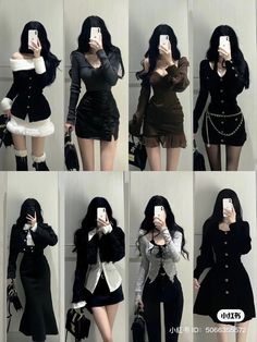 Asian Girlfriends Aesthetic, Edgy Kpop Outfits, Uzzlang Outfits Korean Style, Classy Korean Outfits, Korean Fashion Dark, Estilo Blair Waldorf, Comfy Outfit