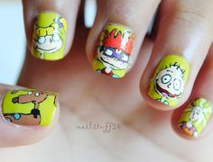 Rug rats 90s Nickelodeon Cartoons, Ed Edd Y Eddy, Cartoon Nail Designs, Crazy Nail Art, Ed Edd, Nickelodeon Cartoons, Crazy Nails, Thanksgiving Nails, Creative Nails