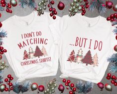 I don't do matching Christmas shirts...but I do. These funny Christmas t-shirts are perfect for wearing as matching couples tees this Christmas. Buy it for yourself or give it as the perfect funny couple gift.  ⭐️Festive shirts only, no pants included. ⭐️ Couples Christmas shirts, Matching Couples Christmas shirt, Mom Dad Christmas party, Couples Christmas Pajamas, Funny Couples Xmas shirts Sizing:  Before ordering please check our size chart (last picture of the listing) for measurements. Avail Matching Couple Shirts For Christmas, Matching Christmas Shirts Couples, Couples Christmas Shirts Farmhouse Vinyl Co, His And Hers Matching Christmas Shirts, Matching Christmas Jumpers Couples, Couple’s Christmas Pajamas, Couples Xmas, Couples Christmas Pajamas, Couples Christmas Shirts