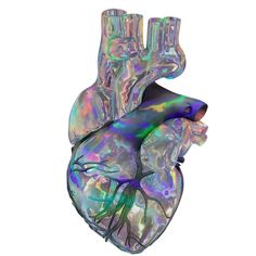 an image of the human heart in iridescent colors