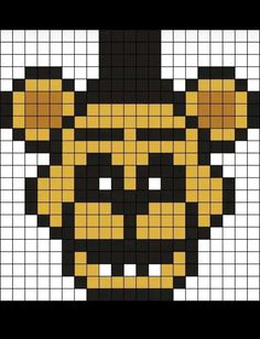 a cross stitch pattern with a yellow and black tiger's head in the middle