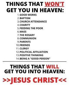 a poster with the words things that won't get you in heaven