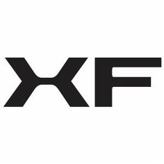 the xf logo is shown in black and white