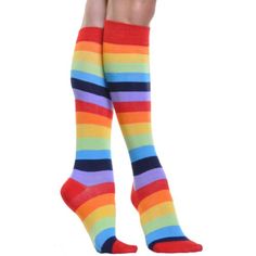 Angelina Rainbow Striped Knee High Socks w/Non-Skid Bottom #2540_1-3 Angelina http://www.amazon.com/dp/B00IYV8MUW/ref=cm_sw_r_pi_dp_oo05vb1Z23FX8 Musical Theater Dance, Dance Team Ideas, Hockey Field, Striped Knee High Socks, Rainbow Socks, Team Ideas, Boutique Display, Neon Stripes, Cheer Dance