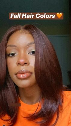 Fall Hair Colors 🧡 | Hair styles, Hair color for black hair, Light brown hair Dark Copper Natural Hair, Spiced Cognac Hair Color On Black Women, Copper Red Brown Hair Black Women, Pumpkin Spice Hair Color On Black Women, Dark Copper Hair Color On Black Women, Dark Brown Ginger Hair Black Women, Fall Hair Color For Dark Skin Black Women, Soft Auburn Hair Color On Black Women, Brown Copper Hair Color Black Women