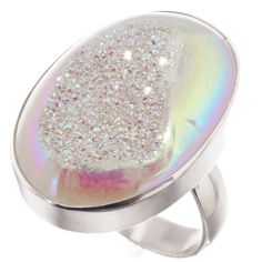 925 Silver Oval White Opal Iridescent Titanium Druzy Adj Sz 6 Sterling Ring, 1"   925 Silver Oval White Opal Iridescent Titanium Druzy Adj Sz 6 Sterling Ring, 1" Detail Silver Type: 925 Sterling Silver Ring Dimension: 25x20mm(1x13/16") Ring Size: US 6, pre-sized, Adjustable 4-8 Ring Weight: 10grams Ring Material: Si-Opal iridescent titanium agate druzy Note: Actual ring pictured Item Code: 23114-82495 Shipping Domestic US shipping is entirely FREE. International buyers, please refer to the shipping tab, typically it is $12.95. Additional items are $2/ea shipping. To assure correct calculation of combined shipping discounts, please make sure not to pay until you have collected all items in your cart   Returns We accept items for return within 30 days from receipt.   Bottom line We want you Ring Pictures, Handcrafted Rings, White Opal, Polymer Clay Jewelry, Sterling Ring, Clay Jewelry, Rings Statement, 925 Sterling Silver Ring, Statement Rings