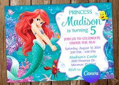 the little mermaid birthday party is going on