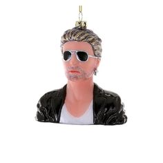 george-michael-ornament-cody-foster-christmas Hanukkah Bush, Cross Earring, British Music, George Michael, Music Icon, Ornaments Design, Cross Earrings, Elton John