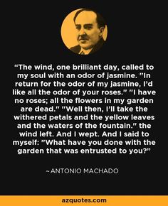 the quote from antonio machao, who is featured in an image with orange and black background