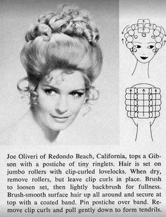 Wet Set Pattern, 1960s Updo, 1960s Hair And Makeup, Roller Pattern, Shampoo Commercial, Retro Inspired Hair, Pinup Hair Tutorial