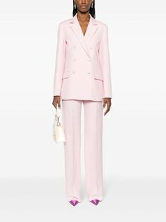 Valentino Garavani straight-leg Trousers - Farfetch Valentino Suit, Valentino Ready To Wear, Crepe Blazer, Tailored Design, Full Look, Straight Leg Trousers, Dart, Valentino Garavani, Classy Outfits