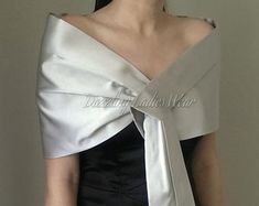 Elegant Evening Shawl Wrap, Silver Formal Shawl, Elegant Formal Wrap, Elegant Satin Shawl For Formal Occasions, Elegant Evening Wrap Shawl, Elegant Silver Shawl For Evening, Silver Wedding Shawl, Elegant Silver Shawl For Formal Occasions, Elegant Satin Shawl For Wedding