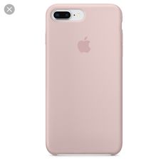 the back of an iphone 8 plus phone case in pale pink, on a white background