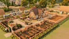 Sims 4 Off Grid House, Sims Homestead, Sims 4 Gardener House, Sims 4 Farm Build, Sims 4 Farm Layout, Sims 4 House Aesthetic, Sims4 Farmhouse, Sims 4 Homestead, Sims 4 Strangerville Build