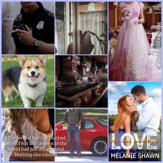 a collage of photos with the words love and two dogs in front of them