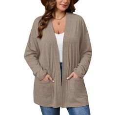 A classic yet stylish cardigan that is versatile. Long sleeve soft button down womens plus size cardigans. This is the high quality, well-made cardigan sweaters for curvey women. The fabric is stretchy and soft, the cut of this lightweight cardigan is cute, casual and fits well. The buttons are a unique look for this womens lightweight sweaters. And this sweater also has a long V neck which is good for showing off your neck curve. Whatever you are wearing underneath, highly recommend this Women Sence Style, Black Plain Dress, Lightweight Open Front Cardigan, Long Open Cardigan, Summer Cardigan, Cardigan Sweaters, Plus Size Cardigans, Women Sweaters, Red Cardigan