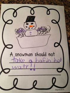 a snowman should not take a bath in hot water