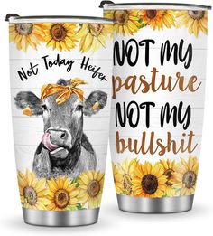 Jekeno Sunflower Cow Tumbler Cows Lover Gifts for Women, 20oz Thermos Travel Cup Insulated Coffee Mug, Birthday Christmas Mother's Day, Valentine Gift for Mom, Friend, Girls, Farmer Life Lover Perfect Gifts - Between all the graduation, wedding, new job, retirement, birthday, Christmas, mothers day, housewarming, valentines day, and anniversaries. This perfect sunflowers mugs gift will brighten your important women's everyday Material - The cup with lid is made from 18/8 stainless steel, so this tumbler is durable, unbreakable, rust-resistant, and doesn't transfer the flavor of your drinks. Unlike other tumblers, our reusable tumblers provide a clean, non-metallic taste Fits in Most Cup Holders - 20oz fluid capacity. Lightweight, compact, and fits most car cup holders. She will be reminded Tumbler Cups Ideas, Cups Ideas, Cow Tumbler, Girls Sister, Mom Friend, Valentine Gifts For Mom, Steel Gifts, Insulated Coffee Mugs, Wife Birthday