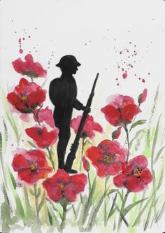 Making Poppies, Silhouette Soldier, Wwi Soldier, Remembrance Day Activities, Remembrance Day Poppy