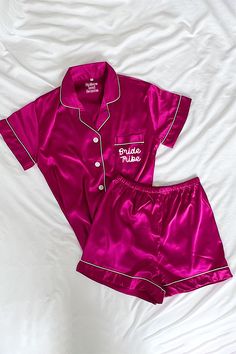 Our luxuriously soft pajamas are perfect for weddings, bridal parties, holidays, getaways, bachelorette weekends, vacations, or just lounging at home. Features a button front shirt and elastic waist bottoms. We can print names, monograms, initials, titles, or logos in a variety of font choices. All text is printed on the front pocket. Pajamas can be purchased without text by selecting "No personalization" from the font selection menu. Zeta Tau Alpha Merch, Zta Philanthropy, Sorority Pajamas, Theta Merch, Aphi Merch, Sorority Rush Shirts, Alpha Phi Shirts, Sorority Themes, Alpha Alpha