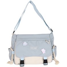 PRICES MAY VARY. 【HIGH QUALITY MATERIAL】 The kawaii shoulder bag is made of high-quality nylon fabric, which is wear-resistant and good in texture, durable to use. 【LARGE CAPACITY】 Size:13x9.4x4.3in. The storage space of this kawaii messenger bag is big enough for your daily belongings. You can easily take your iPad, cell phone, book, wallet, makeup, etc. with you. 【KAWAII ACCESSORIES】Comes with kawaii pins and stuffed pendant. You can also DIY the cute crossbody bag with other kawaii accessorie Aesthetic Messenger Bag, Satchel Bags For School, Cute Messenger Bags, Cute Laptop Bags, Girls Messenger Bag, Messenger Bag Women, Message Bag, Cute Crossbody Bags, Small Messenger Bag