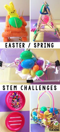 Easter Stem Challenge, Easter Stem Activities, Spring Stem Activities, Fun Easter Activities, Activities For Spring, Easter Stem, Spring Stem, Elementary Stem Activities, Stem Elementary