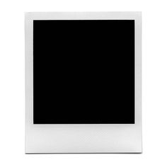 an empty white photo frame on a white background