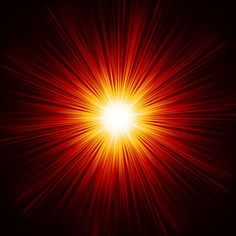 bright red star burst on black background