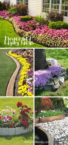 different types of flowers and rocks in the garden with text overlay that says, how to build a flower bed