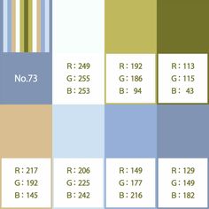 an image of the same color scheme in different colors and sizes, with numbers on each side