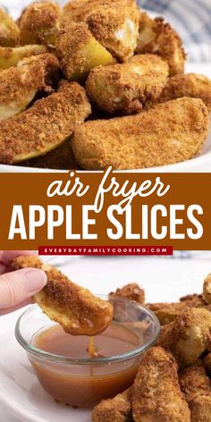 Craving for a sweet and easy dessert? This air fryer apple slices recipe is just what you need! With just your air fryer, you can make these apple slices coated in cinnamon sugar and graham crackers. Try this recipe now and taste the perfect mix of crispiness and sweetness! Apple Slice Snacks, Apple Slices In Air Fryer, Air Fryer Crackers, Apple Desserts Easy, Quick Dessert Recipes, Easy Autumn Recipes, Easy Recipes For Beginners