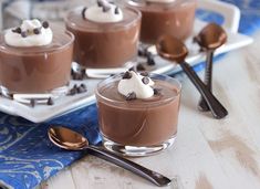 small desserts with chocolate pudding and whipped cream