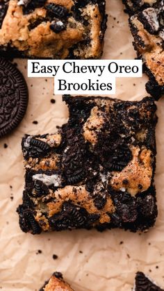 cookies and oreo cookie bars on parchment paper