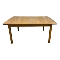 a wooden table on a white background with no one in it's place to sit