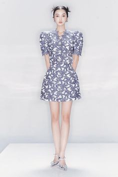 Wisteria A-line Illusion Neck Denim Ankle Length Dress | MEAN BLVD Knee-length Mini Dress For Spring Gala, Spring Gala Fit And Flare Midi Dress, Short Sleeve Midi Dress For Spring Gala, Chic Knee-length Fit And Flare Lace Dress, Chic Lace Dress For Summer Gala, Spring Gala Dresses With Short Sleeves, Spring Gala Short Sleeve Dress, Feminine Lace Dress For Spring Gala, Feminine Spring Lace Dress For Gala