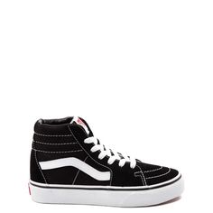 Vans Sk8 Hi Skate Shoe - Little Kid / Big Kid | Journeys Kidz Vans Skate Shoes, Tenis Vans, Shoe Size Chart Kids, Vans Store, Cool Vans, Vans Style, Black Vans, Vans Sk8 Hi, Skate Shoe