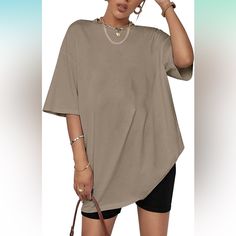 This Oversized T Shirt For Women Is Made Of Cotton Blend Fabric, Lightweight, Super Soft And Breathable, Very Comfy To Wear. Classic Crew Neck Tee Top, Casual Short Sleeve Cotton Tee, Oversized Drop Shoulder T-Shirts. Basic Solid Loose Fitting Tee Shirts, Relaxed Baggy Boyfriend Longline T Shirt Blouse. Casual Amazon Crew Neck Tops, Casual Crew Neck Tops From Amazon, Casual Amazon Short Sleeve Top, Baggy Shirt Outfit Oversized Tee, Baggy Tshirt Outfit, 6th Grade Outfits, Solid T Shirt, Oversize Tshirt Outfits, T Shirt Blouse