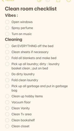 the cleaning checklist is shown in this screenshote screen shot, which shows how to clean your house