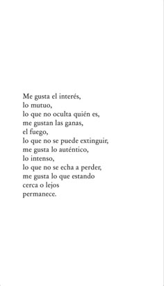 a poem written in spanish on white paper with the words'me sona el intres