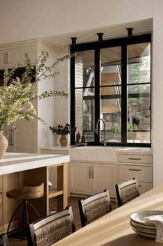 the kitchen is clean and ready to be used for cooking or dining, while still in use